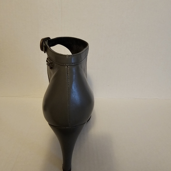 Chanel Cutout Ankle Boot, EU 37 US 6.5 Black Grey High Heel Bootie, TWO Tone - Picture 3 of 10